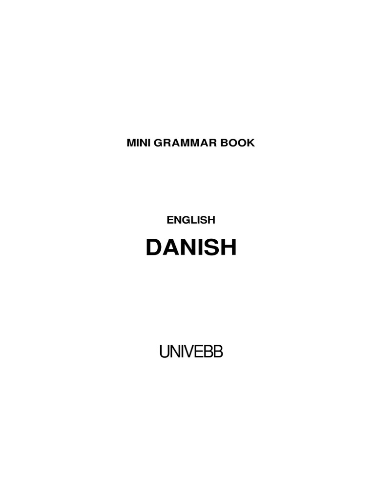 Danish Grammar Book PDF Grammatical Gender English Language