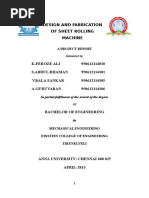 Download ProjectDESIGN AND FABRICATION OF SHEET ROLLING MACHINE Report by ThalaSankar SN298411011 doc pdf