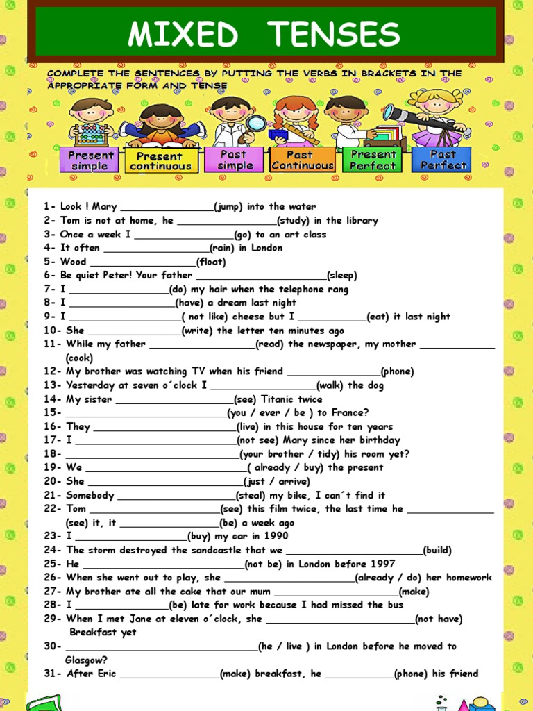 Mixed Verbal Tenses Exercises Pdf