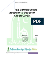 Perceived Barriers in The Adoption & Usage of Credit Cards