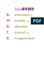Catholic: Aware A. W. A. R. e