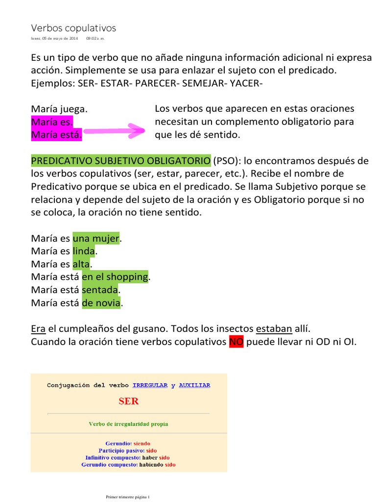 Verbos Copulativos y Predicativos | PDF | Artes del Lenguaje y ...