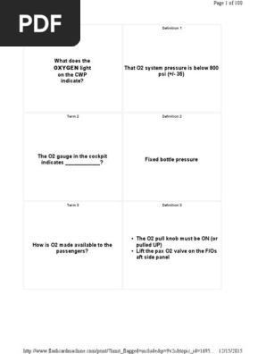 Saab 340 Systems Study Cards