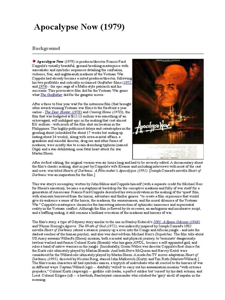 Apocalypse Now (1979) | PDF | Armed Conflict | Violence, image size:768x1024