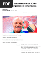 As Histórias Desconhecidas de Júnior_ de Filho de Empresário a Comentarista - Futebol - UOL Esporte