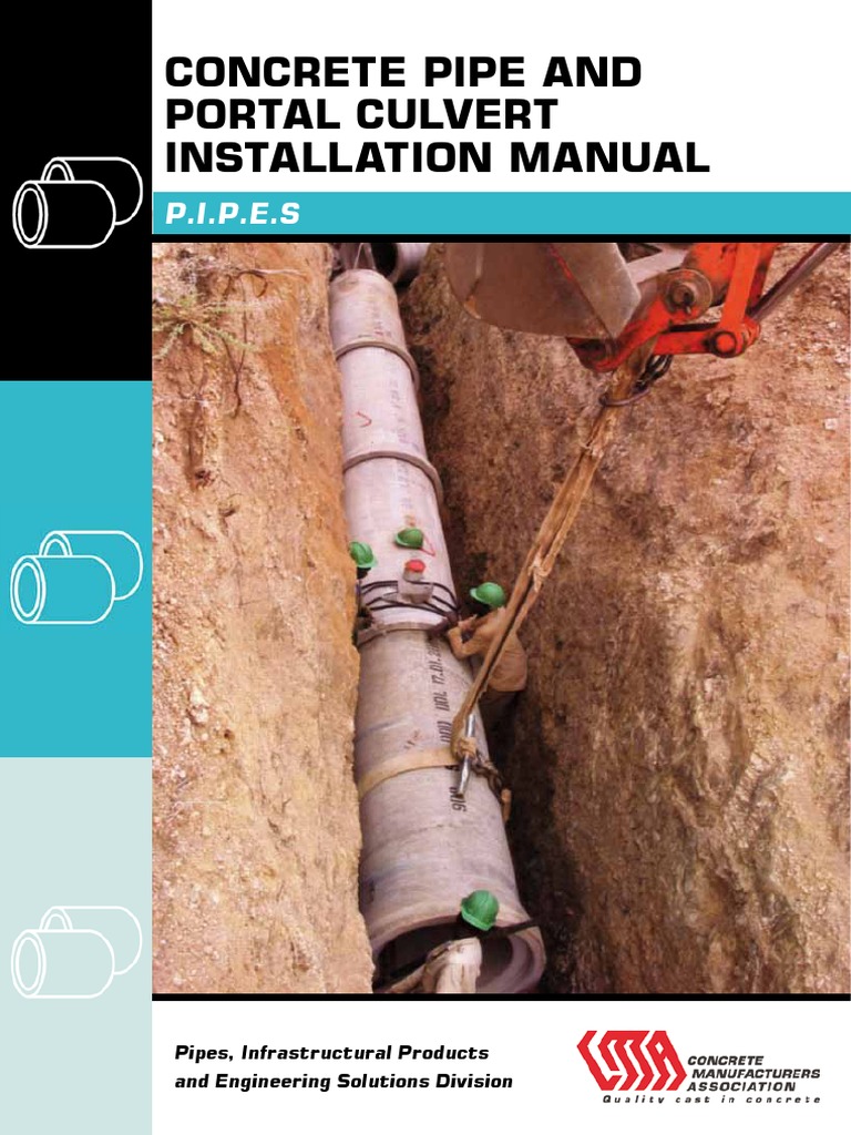 Concrete Pipe and Culvert Installation Guide | PDF | Pump | Excavation ...