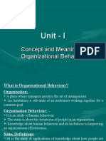 Concept and Meaning of Organizational Behavior