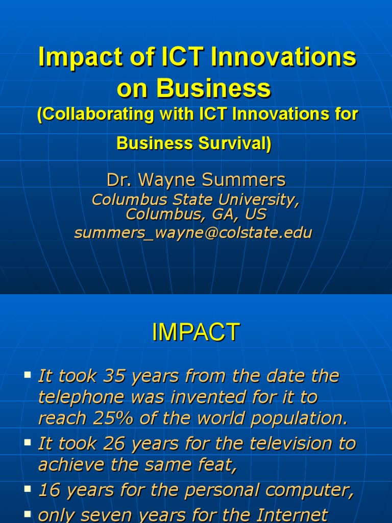 Impact of ICT Innovations on Business | PDF | Information And ...