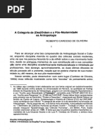 A Categoria Da (Des) Ordem e A Pós Modernidade Na Antropologia