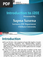 Introduction To J2EE: Sapna Saxena