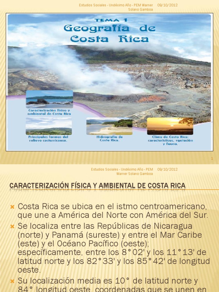 Geografía y Geología de Costa Rica | PDF | Clima | Zona tropical