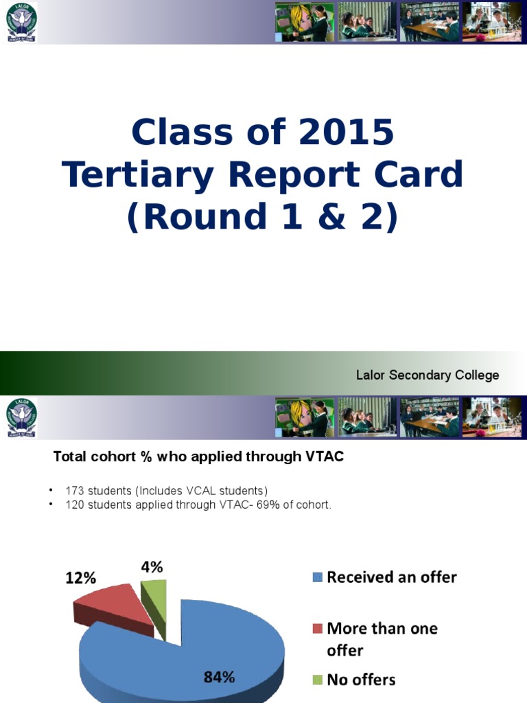 2015 Vtac Offers Report Card Careers Pathways Final PDF