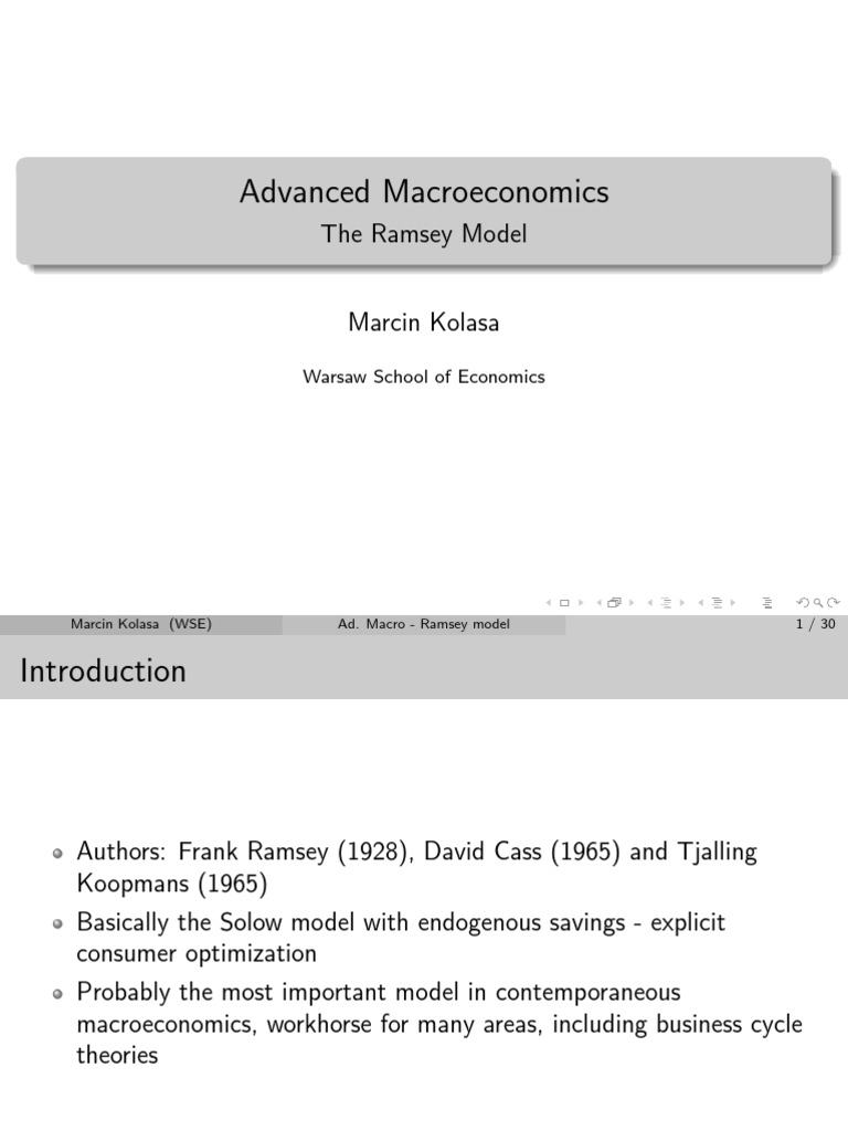 2 Ramsey Model PDF | PDF | Macroeconomics | Economic Theories
