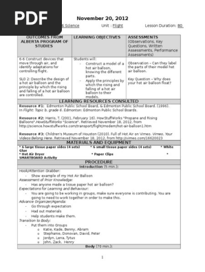 nov 20 - lesson plan - hot air balloon