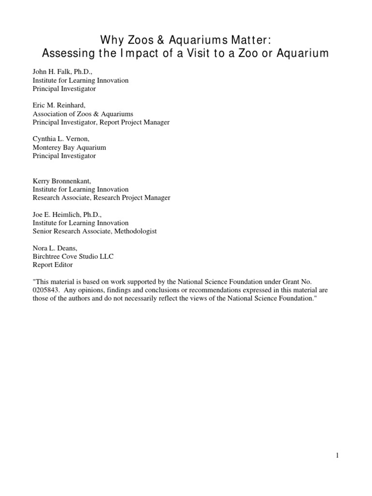 Why Zoos and Aquariums Matter PDF