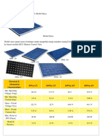 Technical Data for LEN Solar Cell