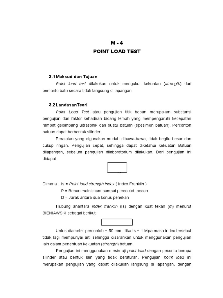 Laporan Bab III Point Load Test | PDF