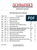 2010 Sporting Clays Schedule