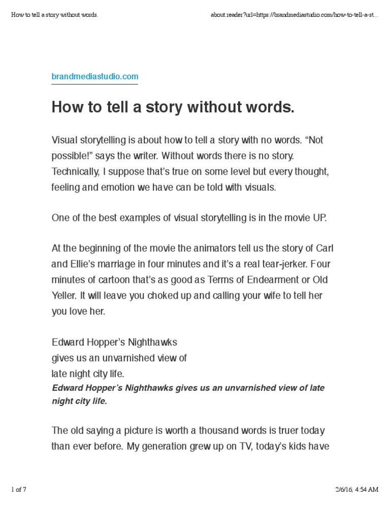 How To Tell A Story Without Words. | PDF | Storytelling