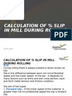 Calculation of % Slip in Mill During Rolling by Ajmal (10.09.2014)