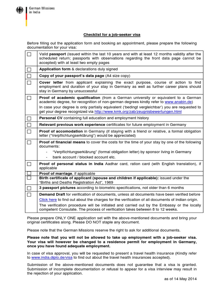 german-job-seeker-visa-check-list-pdf-travel-visa-passport