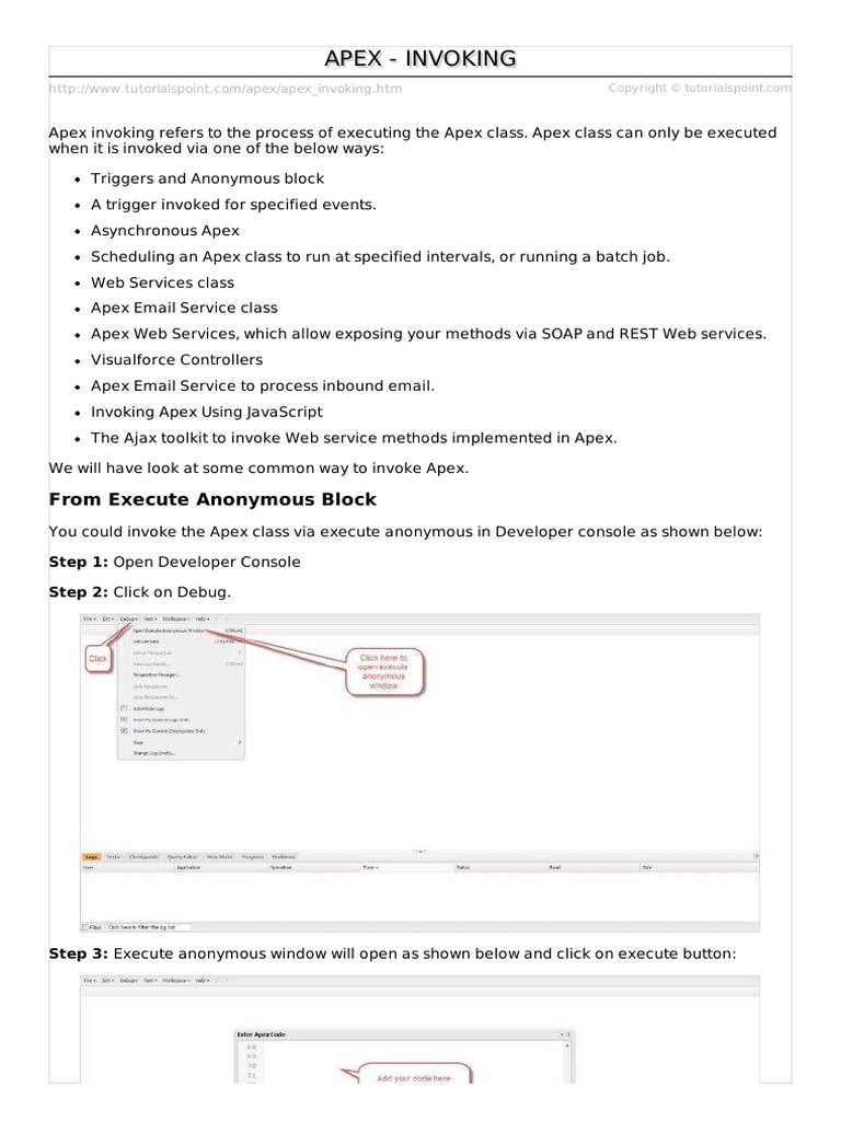 Apex - Invoking PDF | PDF | Teaching Methods & Materials
