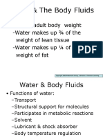 Water & the Body Fluids