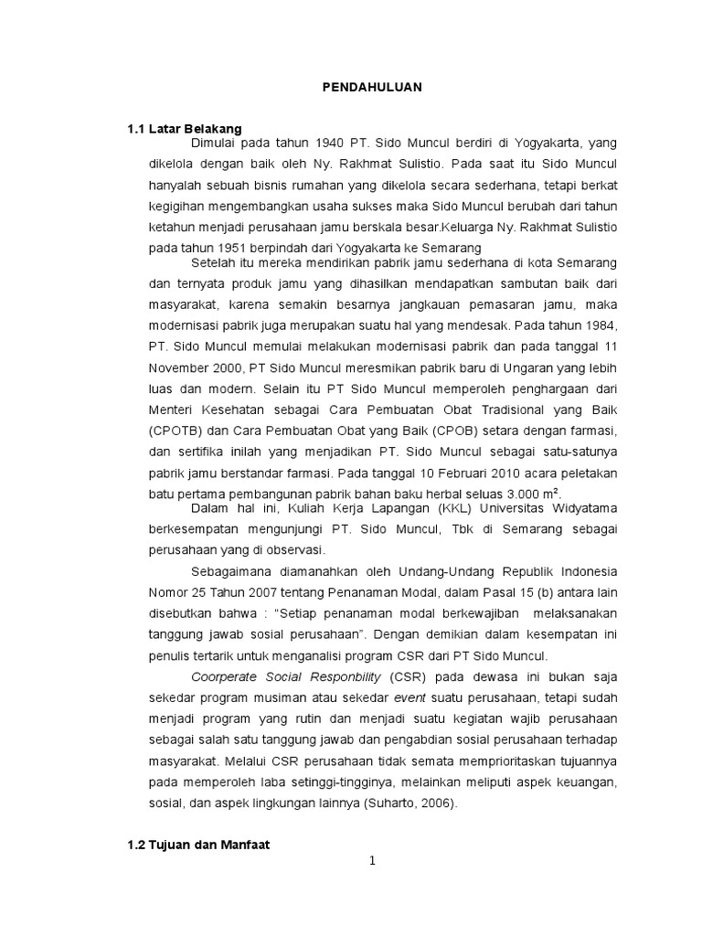 Laporan Kkl Pt Sidomuncul