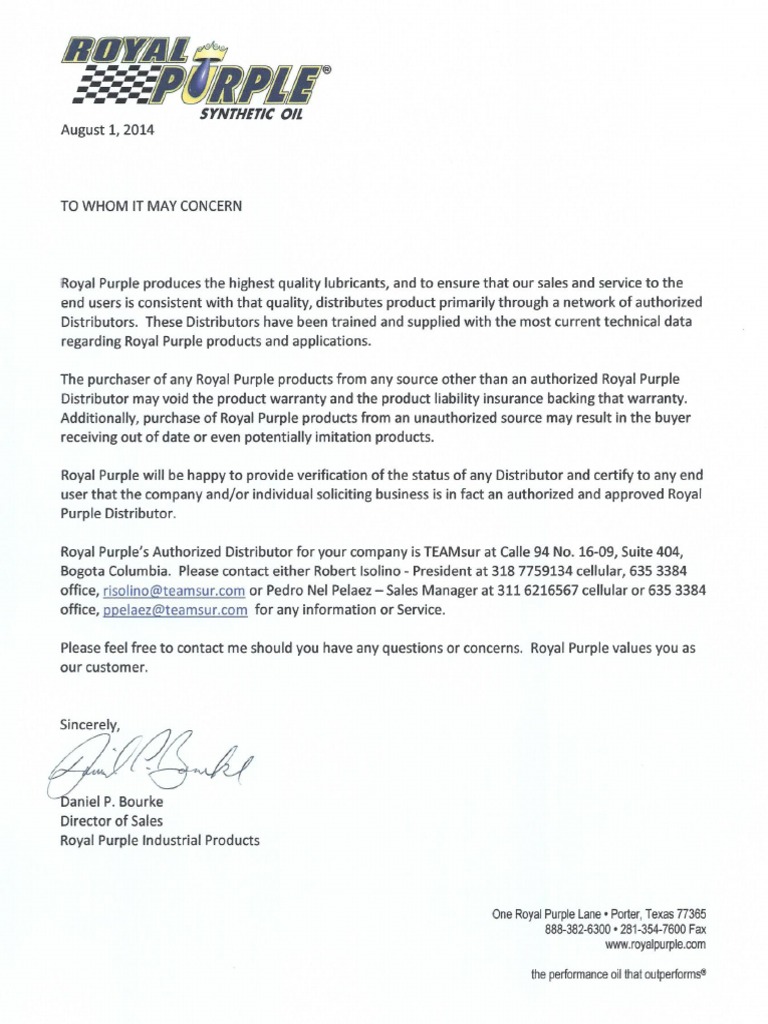 Authorized Distributor Letter PDF