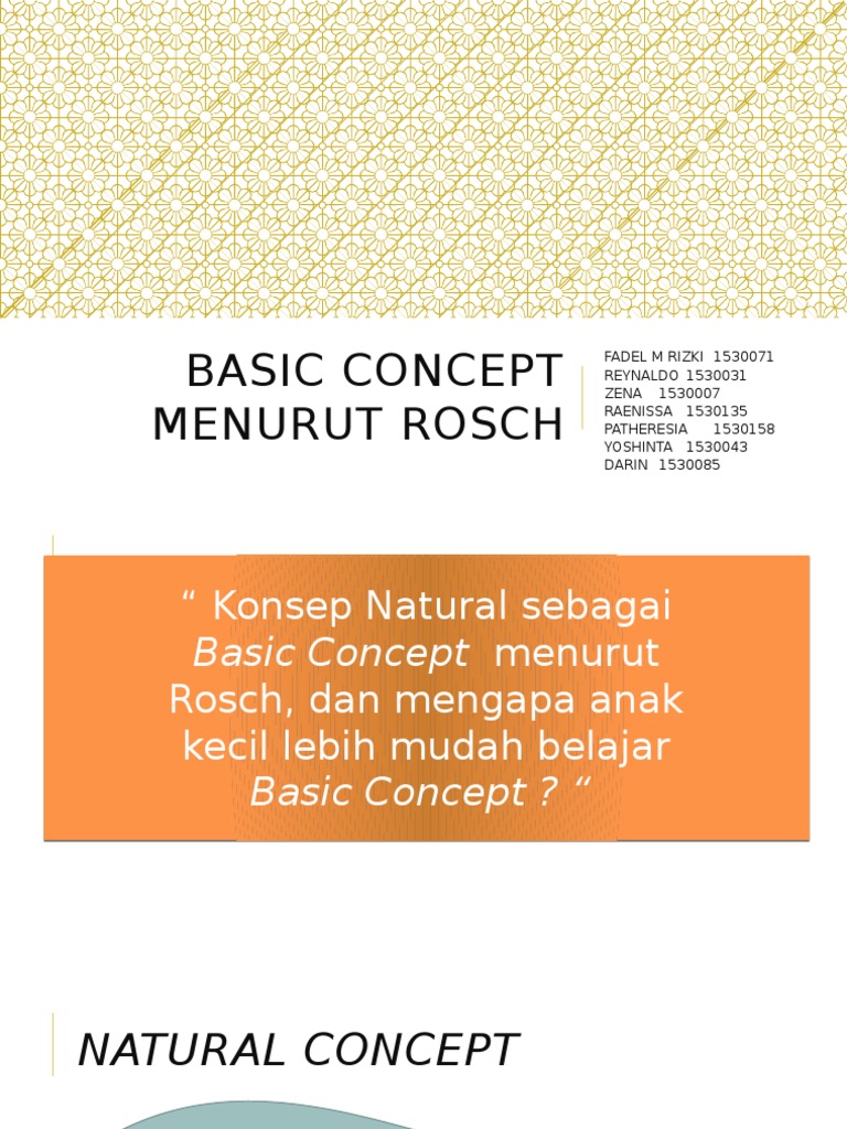 Basic Concept Menurut Rosch . | PDF