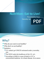 Nutrition: Eat To Live!: Presented by Tracy Saturday April 10, 2:00 PM