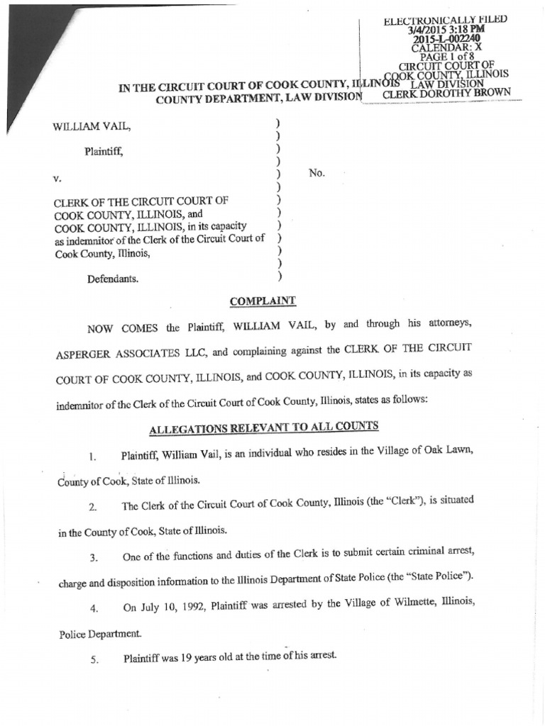 William Vail Vs Cook County | PDF