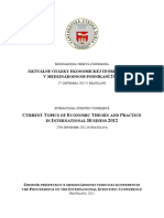 Aktuálne Otázky Ekonomickej Teórie A Praxe V Medzinárodnom Podnikaní 2012