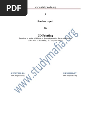 CSE 3D Printing Seminar Report