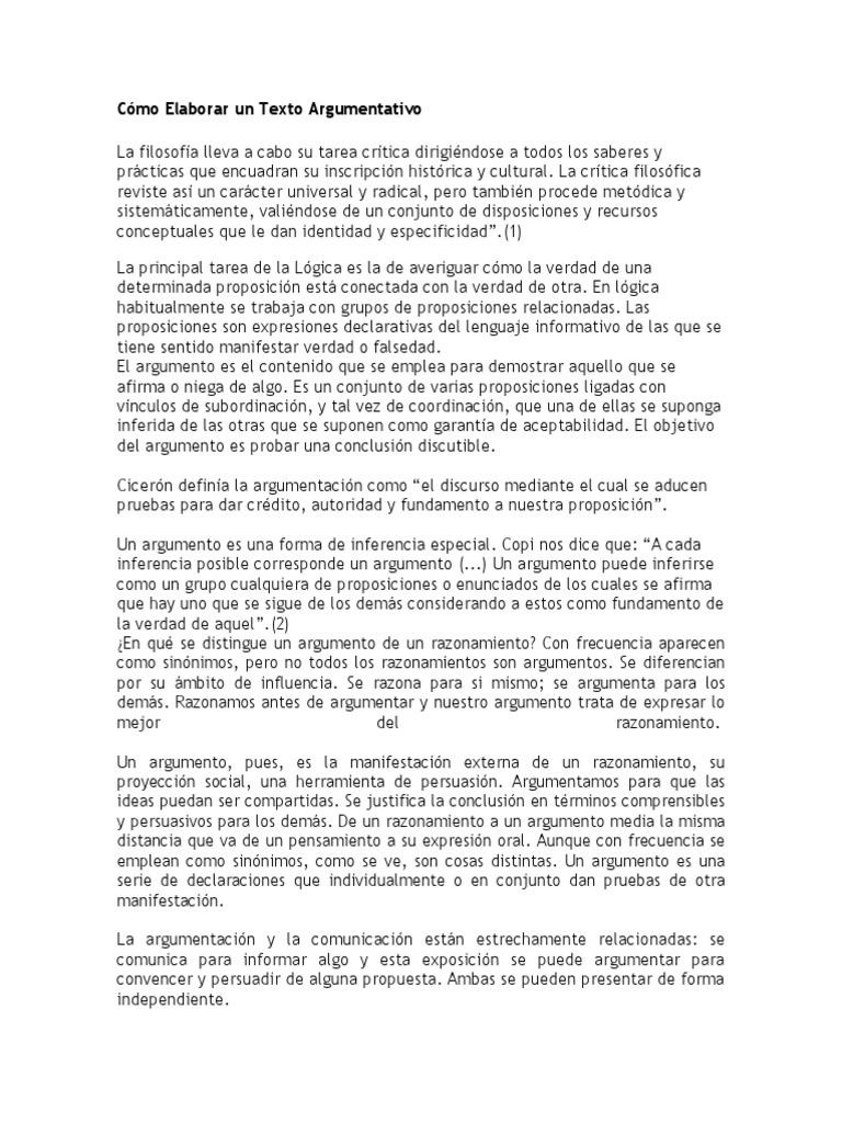 Un Texto Argumentativo Ejemplo