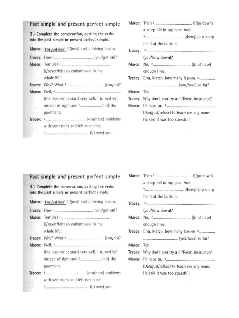 Present Perfect Vs Past Simple | PDF | Grammar | Language Mechanics