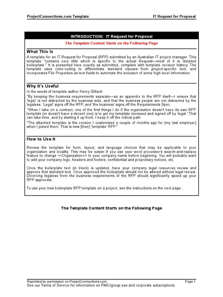 IT Project Request For Proposal | PDF | Request For Proposal | Data Center