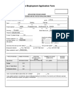 Sample Employment Application Form: Renae 50459