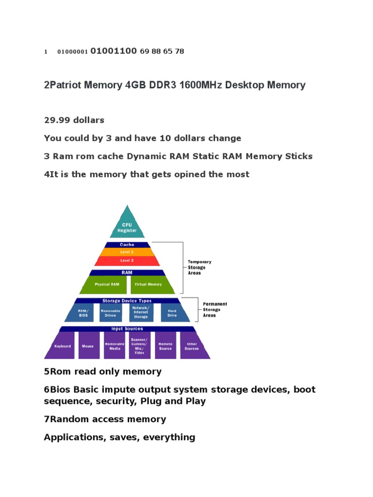 Patriot 4GB DDR3 RAM Overview | PDF | Random Access Memory | Read Only ...