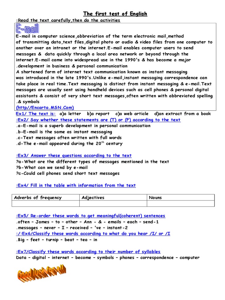 The First Test of English | PDF