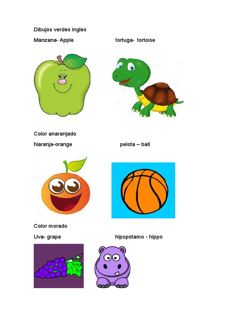 Dibujos Verdes Ingles