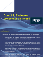 Cursul 7_Evaluarea Proiectelor de Investitii
