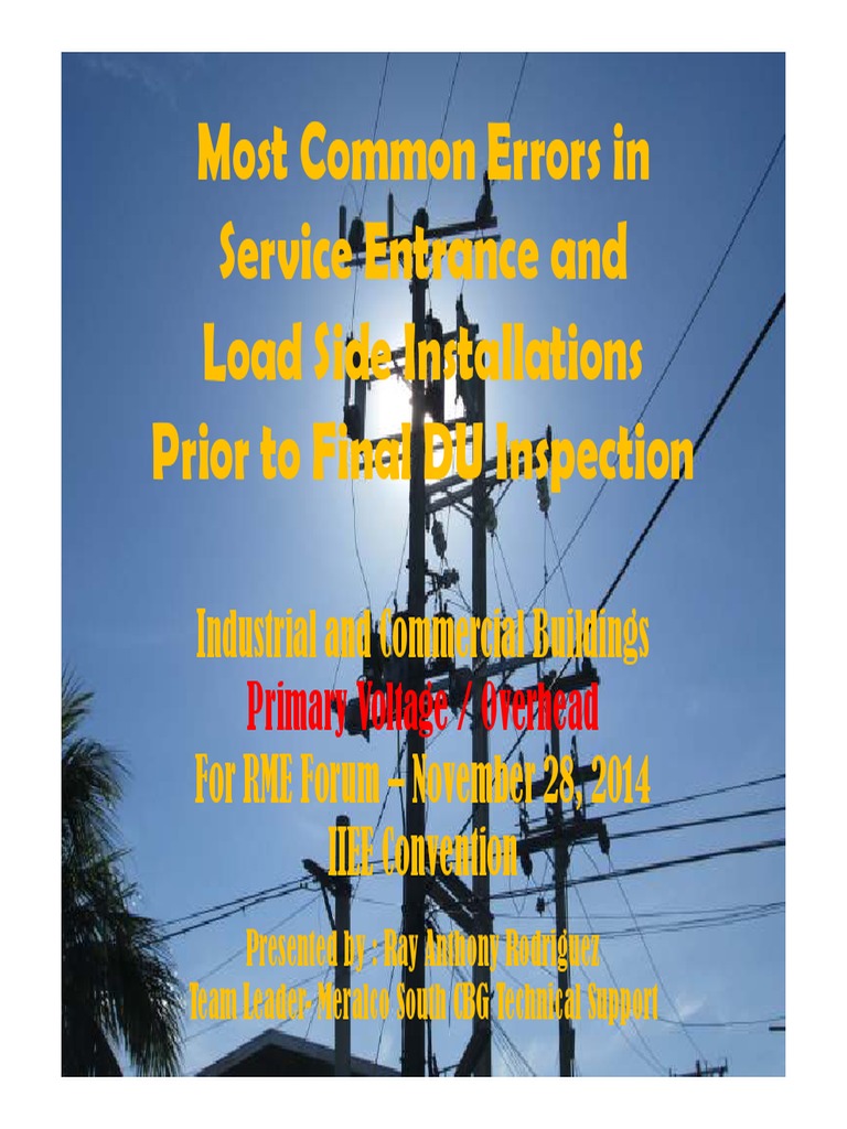 Common Service Entrance Installation Errors | PDF | Transformer ...