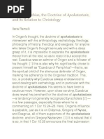 Origen, Eusebius, The Doctrine of Apokatastasis, and Its Relation To Christology