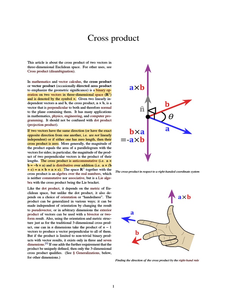 Cross Product for Math Enthusiasts | PDF | Technology & Engineering