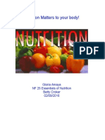Nutrition Matters To Your Body!: Gloria Amaya NF 25 Essentials of Nutrition Betty Croker 02/09/2016