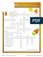 Autumn Crossword Puzzle