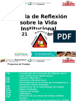 Plan de Accion Jornada de Reflexión Sobre La Vida Instituciona