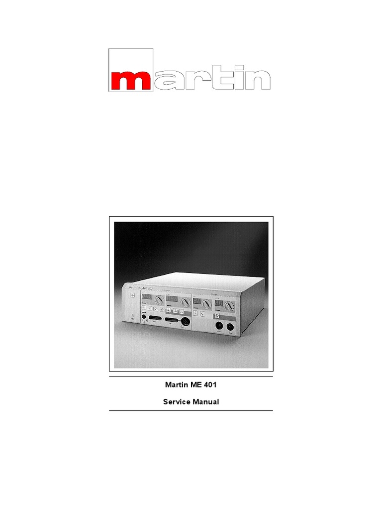 Electrosurgical Unit MARTIN ME 401 Service Manual PDF