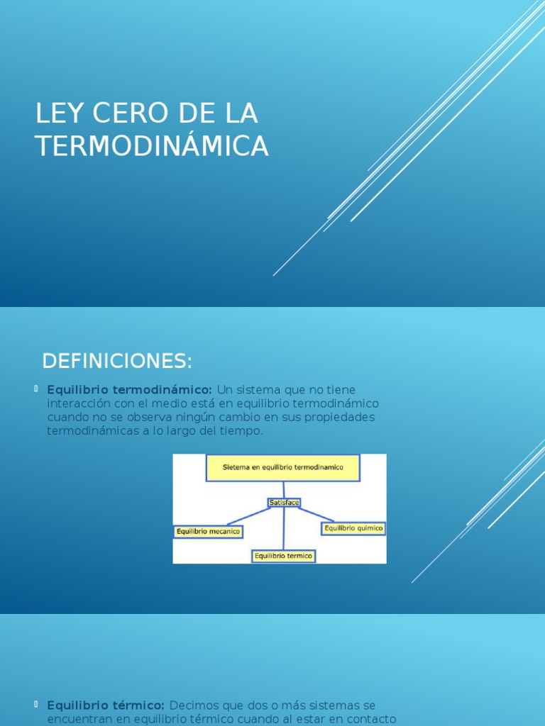 Ley Cero de La Termodinámica Termodinámica Química